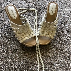 St. John’s Bay White Wedge/Sandals Size 7M